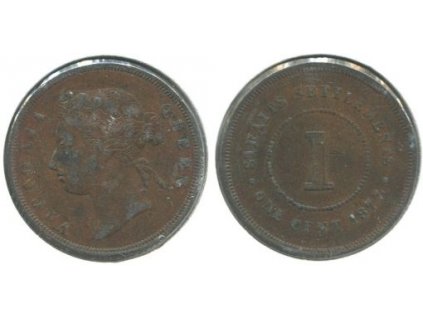 STRAITS SETTLEMENTS. 1 cent 1877.