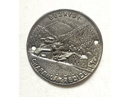 ŘEČICE. Charbulák. Beskydy. Štítek na hůl.