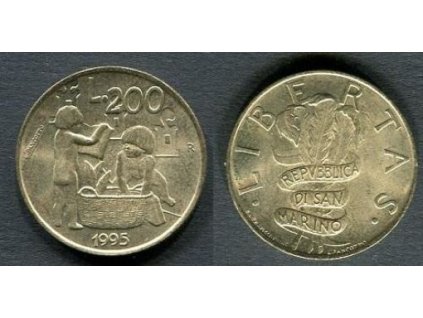 SAN MARINO. 200 lire 1995.