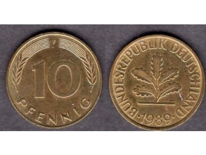 NĚMECKO. 10 pfennig 1989/F.