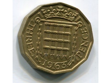 VELKÁ BRITÁNIE. 3 pence 1963. KM-900