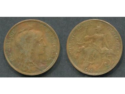 FRANCIE. 5 centimes 1916.
