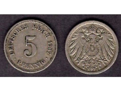 NĚMECKO. 5 Pfennig 1907/A.