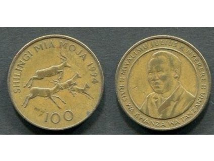 TANZÁNIE. 100 shilingi 1994. Antilopy.