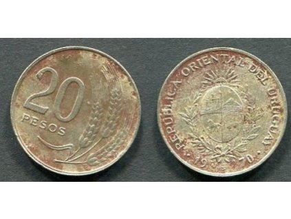 URUGUAY. 20 pesos 1970