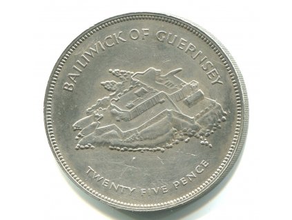 GUERNSEY. 25 pence 1977. Bailivick of Guernsey.