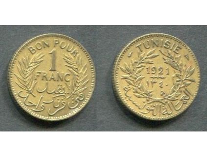 TUNIS. 1 franc 1921/1340. KM-247