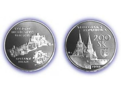 SLOVENSKO. 200 Sk 1998. Spišský hrad. PROOF.