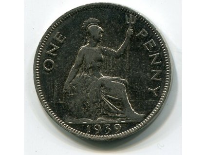 VELKÁ BRITÁNIE. 1 penny 1939. KM-845. Postříbřeno.