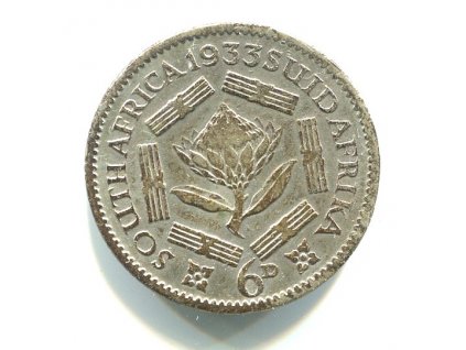 JIHOAFRICKÁ REPUBLIKA. 6 pence 1892. Ag.