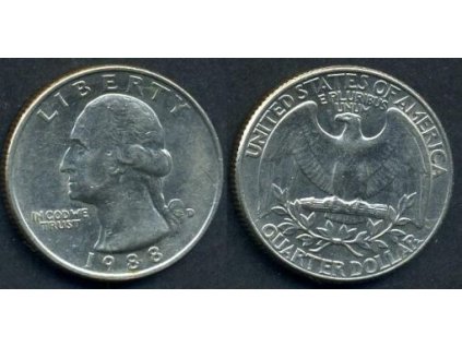 USA. 1/4 dollar 1988/D.