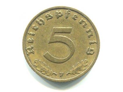 NĚMECKO. 5 Pfennig 1938/F.