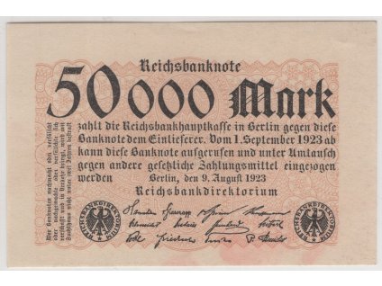 NĚMECKO. 50.000 Mark. Ro. 98. 9. 8.1923.