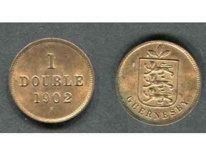 GUERNSEY. 1 double 1902.