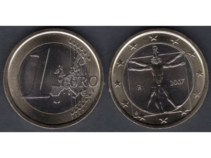 ITÁLIE. 1 euro 2007.