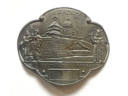 RADHOŠŤ. Sv. Cyril a Metoděj. Radigast. Štítek na hůl.