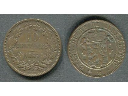 LUCEMBURSKO. 10 centimes 1865.