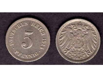 NĚMECKO. 5 Pfennig 1914/A.