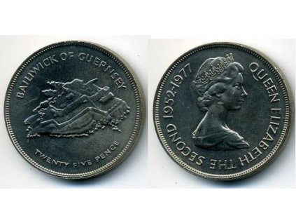 GUERNSEY. 25 pence 1977.