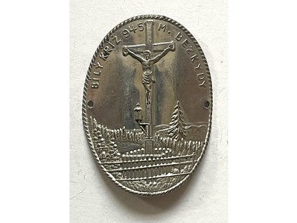 BÍLÝ KŘÍŽ. Bezkydy. Štítek na hůl.