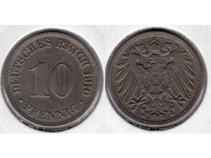 NĚMECKO. 10 Pfennig 1910/A.