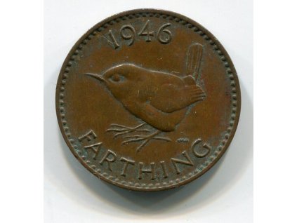 VELKÁ BRITÁNIE. 1 farthing 1946. KM-843