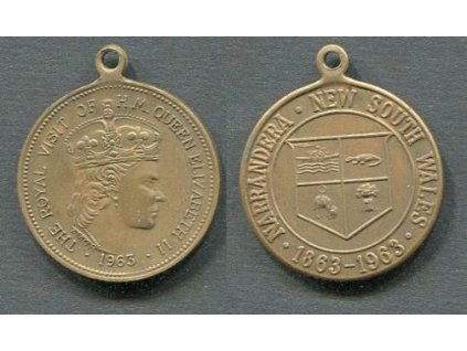 AUSTRÁLIE. Narandera / New South Wales. Medaile na královskou návštěvu. 1963.