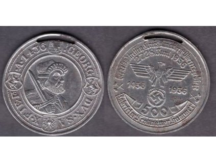 ANNABEG i. Sachsen, Obererzgebirge. Medaile na výroční slavnost Frohnauer Hammer. 1936.