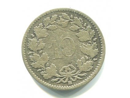 ŠVÝCARSKO. 10 rappen 1850/BB.