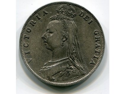 VELKÁ BRITÁNIE. 1/2 crown 1889. Ag.