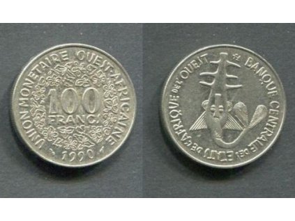 ZÁPADOAFRICKÉ STÁTY. 100 francs 1990. KM-4