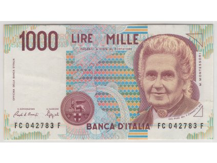 ITÁLIE. 1000 lire, 1990.