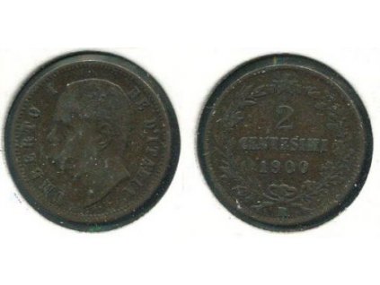ITÁLIE. 2 centesimi 1900/R.