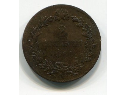 ITÁLIE. 2 centesimi 1861/N.
