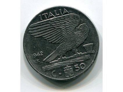 ITÁLIE. 50 centesimi 1942.