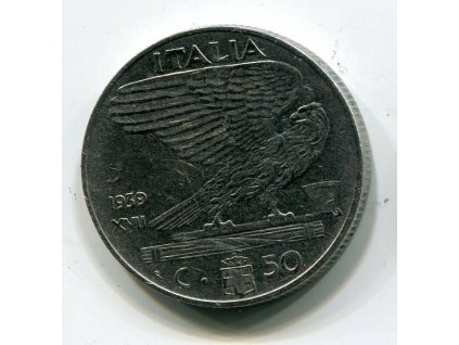 ITÁLIE. 50 centesimi 1939/XVIII/nemagnet.