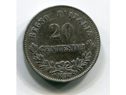 ITÁLIE. 20 centesimi 1863/M.