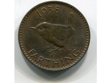 VELKÁ BRITÁNIE. 1 farthing 1938.