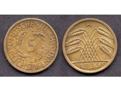 NĚMECKO. 5 Reichspfennig 1935/A.