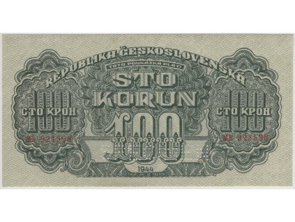 ČESKOSLOVENSKO. 100 korun 1944. Série MB. Nov. 59a.