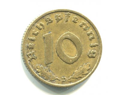 NĚMECKO. 10 Pfennig 1937/D.