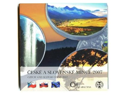 ČESKO. Sada oběžných mincí 2007. Přírodní krásy ČR a SR. b.k.