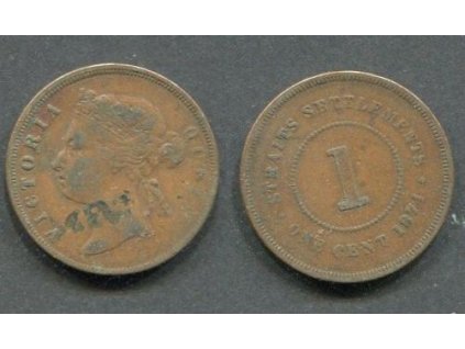 STRAITS SETTLEMENTS. 1 cent 1874.