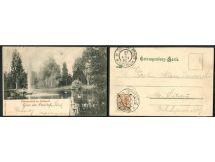 OLOMOUC / Olmütz. Schwanenteich im Stadtpark. 1898.
