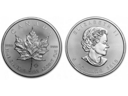 KANADA. 5 dollars 2018. Maple Leaf. Ag. 1 oz.