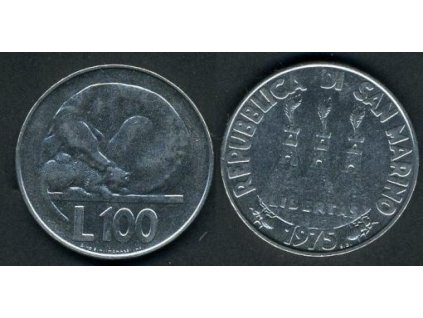 SAN MARINO. 100 lire 1975.