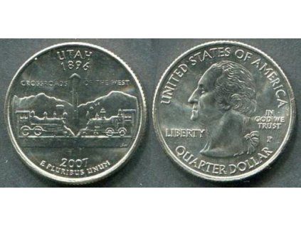 USA. 1/4 dollar 2007/P. Utah.