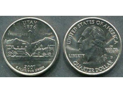 USA. 1/4 dollar 2007/D. Utah.