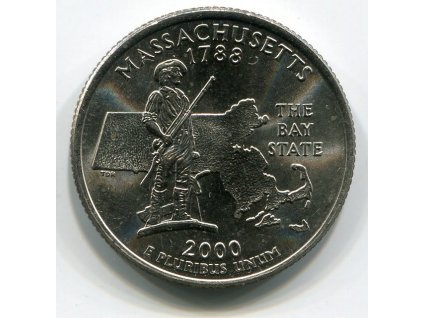 USA. 1/4 dollar 2000/D. Massachusetts.