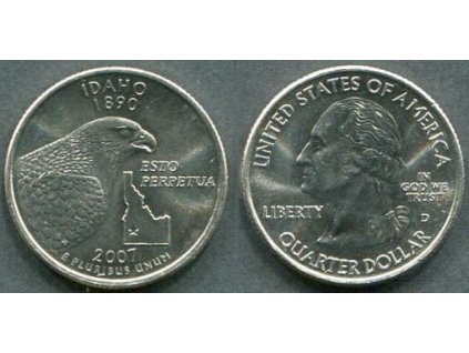 USA. 1/4 dollar 2007/D. Idaho.